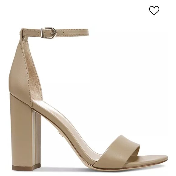 Sam Edelman Yaro Ankle Strap Dress Sandal Heel Classic Nude Leather Womens US 10 - Picture 2 of 11